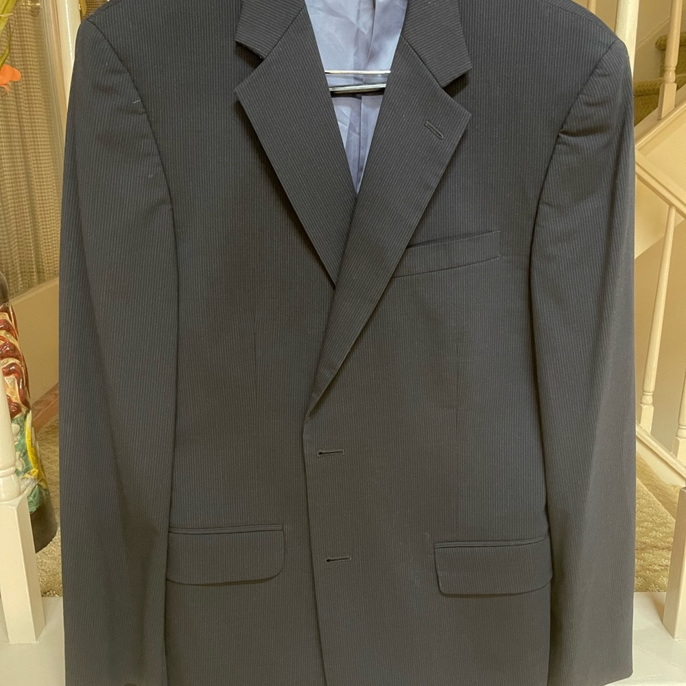 Men's Classic Black Pinstripe Blazer